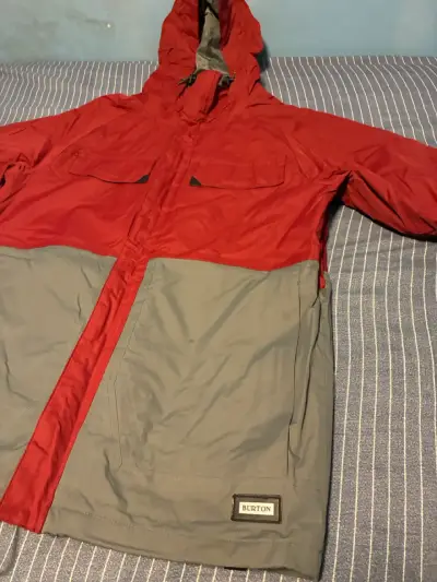 Parka Burton roja y gris con capucha - miniatura 2