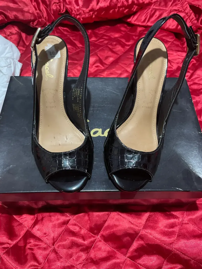 Zapatos de tacón negros charol elegantes - 2