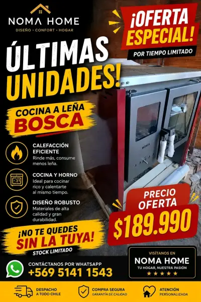 Cocina a leña Bosca eficiente y robusta - miniatura 1