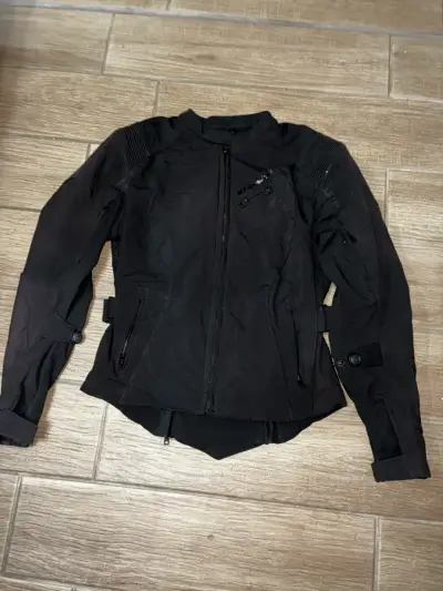 Chaqueta de moto negra mujer S - miniatura 1