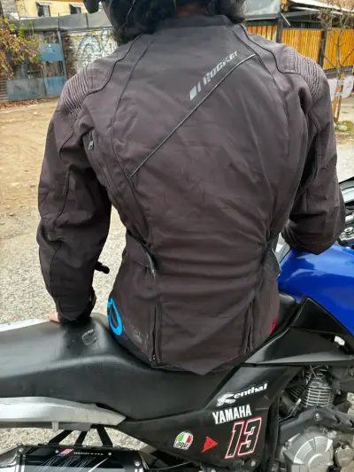 Chaqueta de moto negra mujer S - miniatura 5