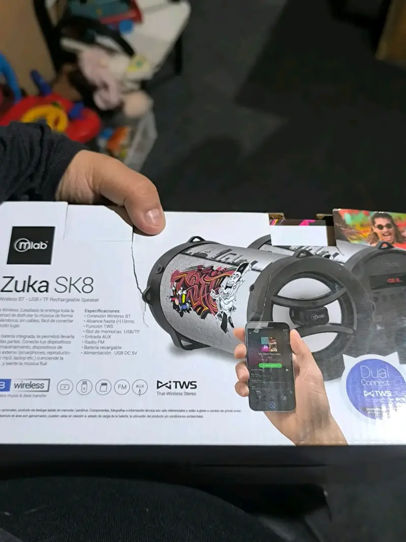 Parlante portátil Mlab Zuka SK8 con Bluetooth