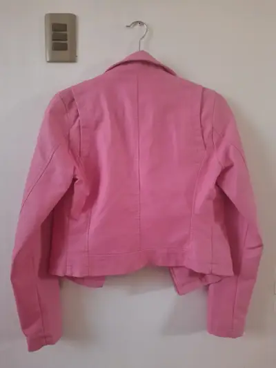 Chaqueta de cuero sintético rosa - miniatura 2