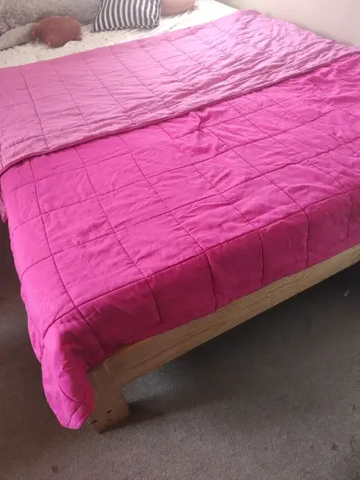 Cama base de pino más colchón impecable por no uso - miniatura 1