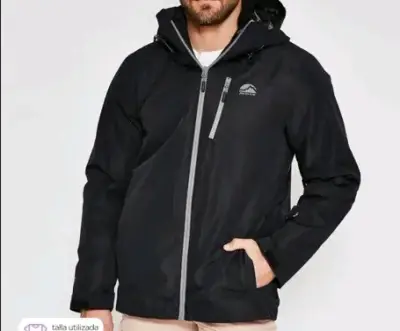 Chaqueta impermeable negra para hombre - miniatura 1