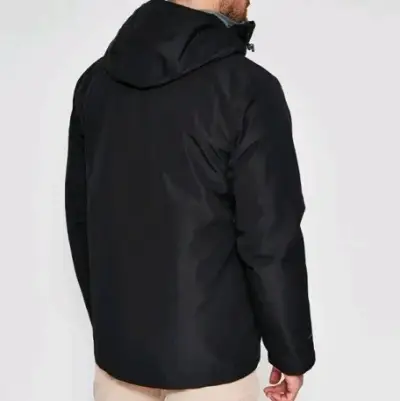 Chaqueta impermeable negra para hombre - miniatura 3