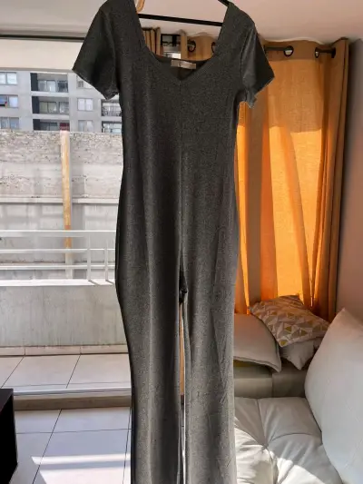 Enterito gris de algodón para mujer - miniatura 1