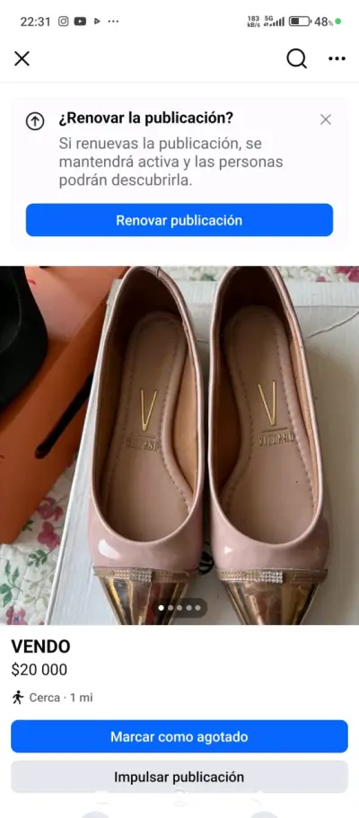 Zapatos planos Vizzano nude con punta dorada - miniatura 1