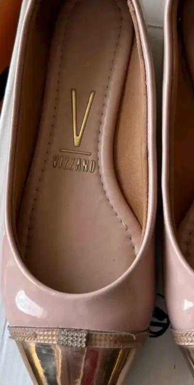 Zapatos planos Vizzano nude con punta dorada - miniatura 3