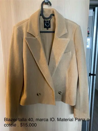 Blazer de pana beige talla 40 marca IO - miniatura 1