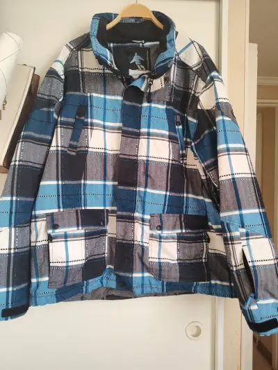 Chaqueta de invierno a cuadros azul y blanco - miniatura 1