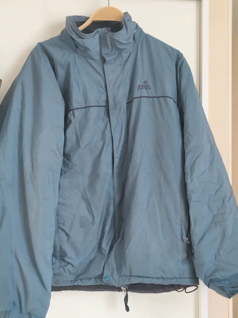 Chaqueta de invierno a cuadros azul y blanco - 2