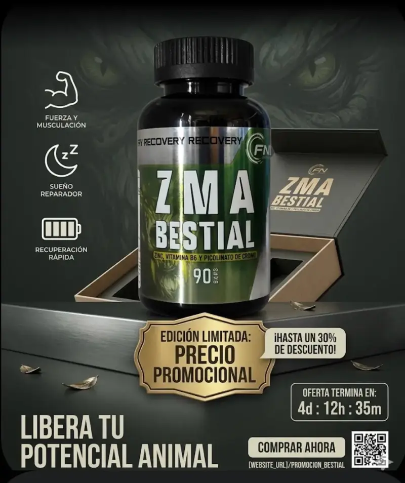 Suplemento ZMA Bestial 90 cápsulas