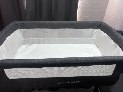 Cuna colecho LuBabycas gris con almacenamiento - miniatura 2