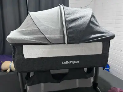 Cuna colecho LuBabycas gris con almacenamiento - miniatura 4