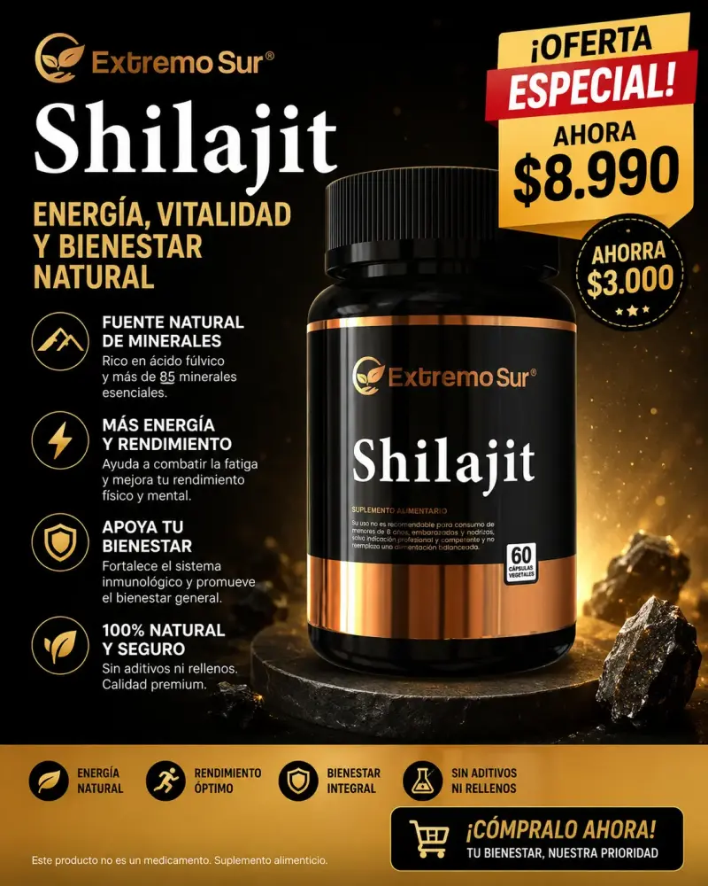 Suplemento Shilajit ExtremoSur 60 cápsulas