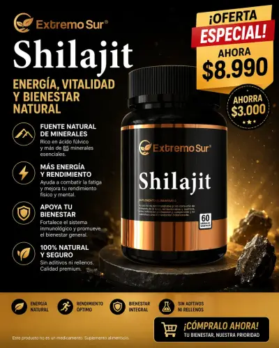 Suplemento Shilajit ExtremoSur 60 cápsulas - miniatura 1