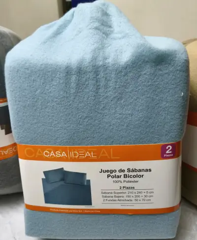 Juego de sábanas polar bicolor Casa Ideal - miniatura 2