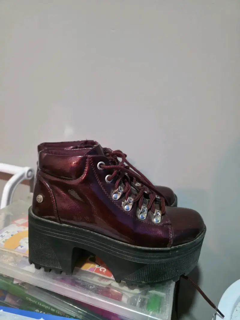 Botines de plataforma burdeos - 1