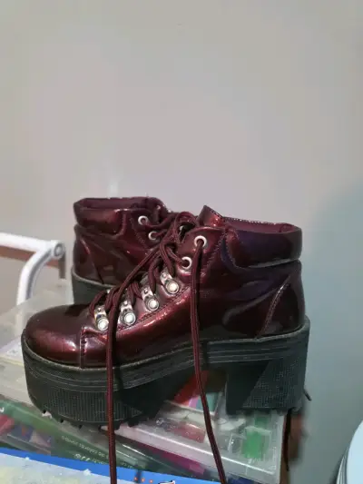 Botines de plataforma burdeos - miniatura 2
