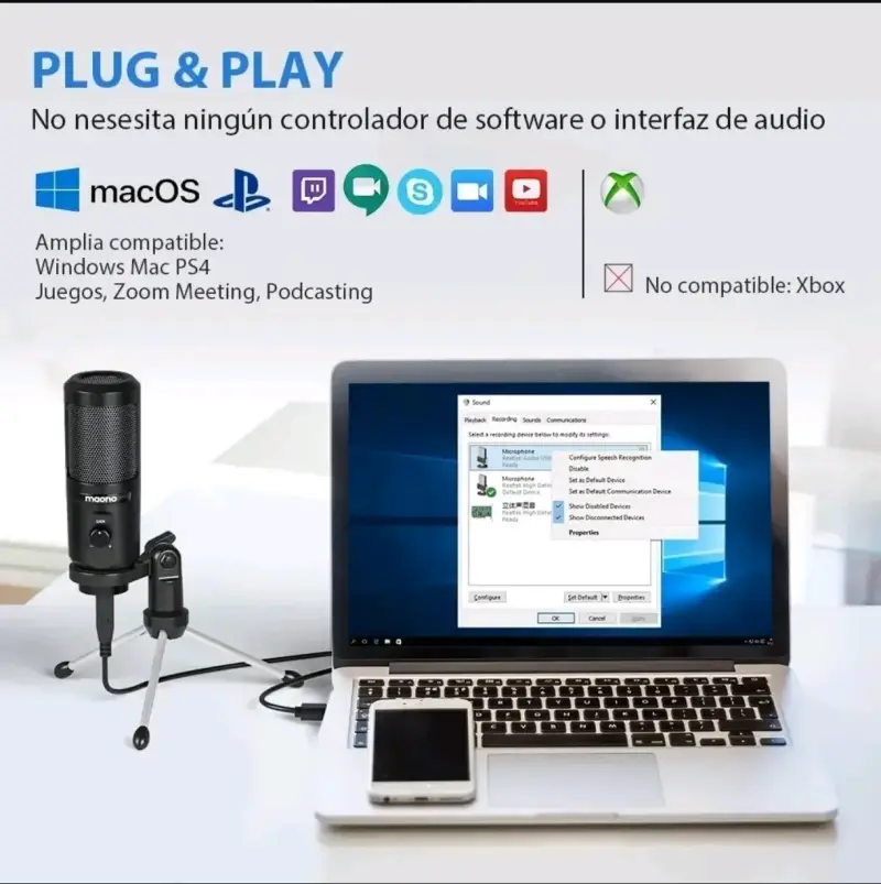 Micrófono USB Maono con trípode - 2