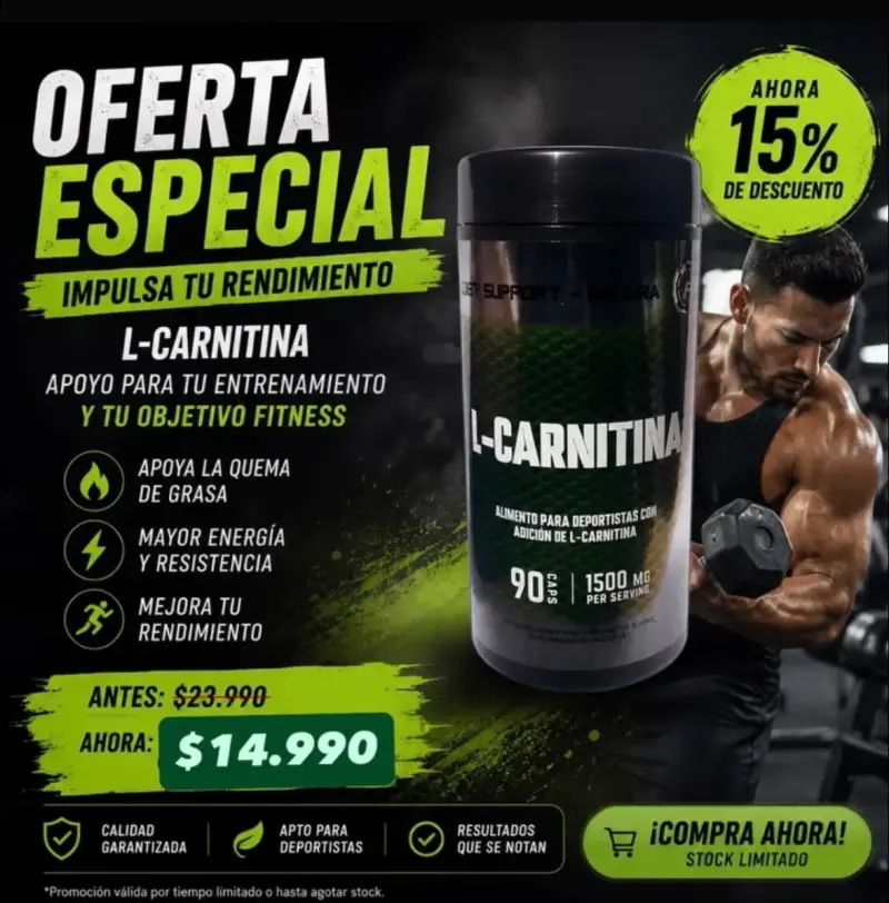 Suplemento L-Carnitina para rendimiento deportivo