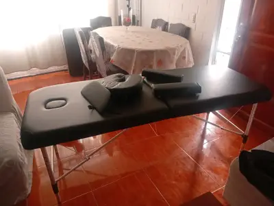 Camilla de masaje plegable negra - miniatura 2