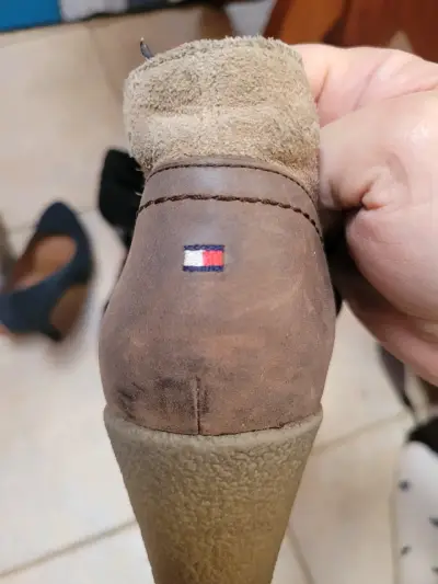 Botines de cuero Tommy Hilfiger marrón - miniatura 1