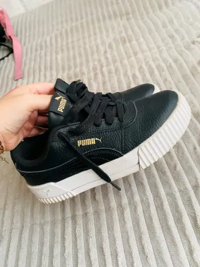 Zapatillas Puma negras de cuero - miniatura 1