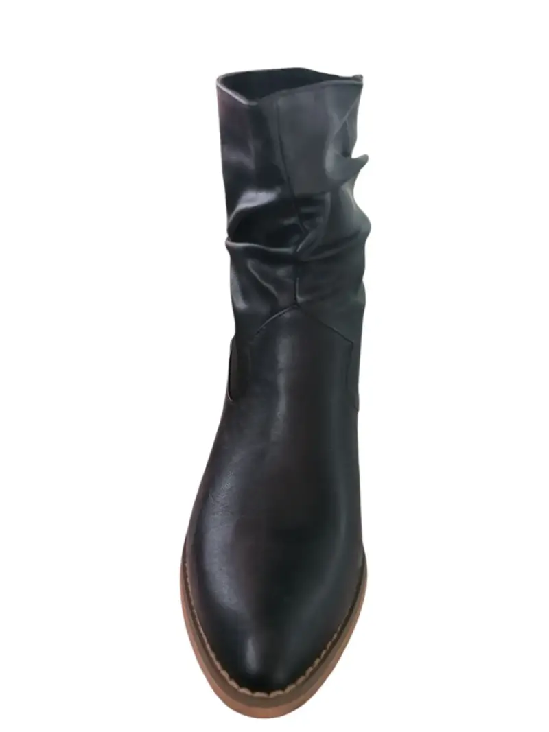 Zapatos de cuero sintético negro con tacón - 4