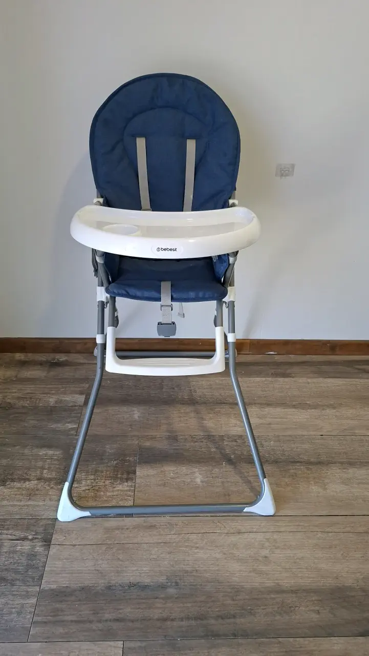 Silla de comer para bebé plegable azul - 2