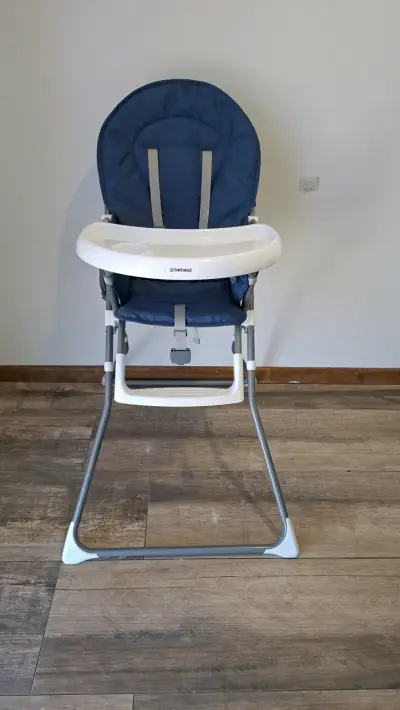 Silla de comer para bebé plegable azul - miniatura 2