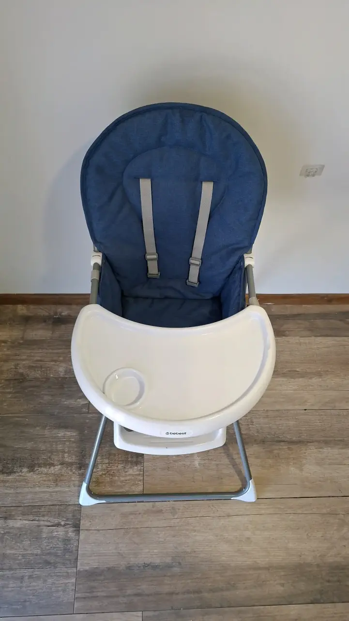 Silla de comer para bebé plegable azul - 3