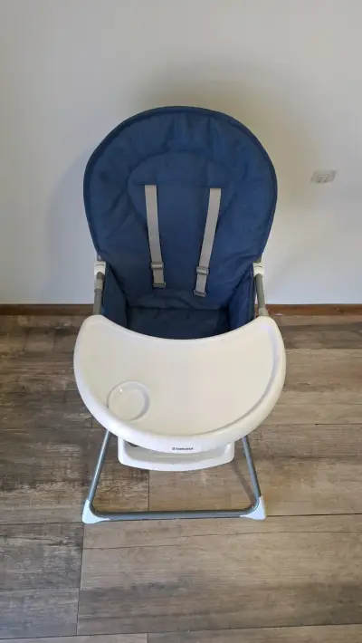Silla de comer para bebé plegable azul - miniatura 3