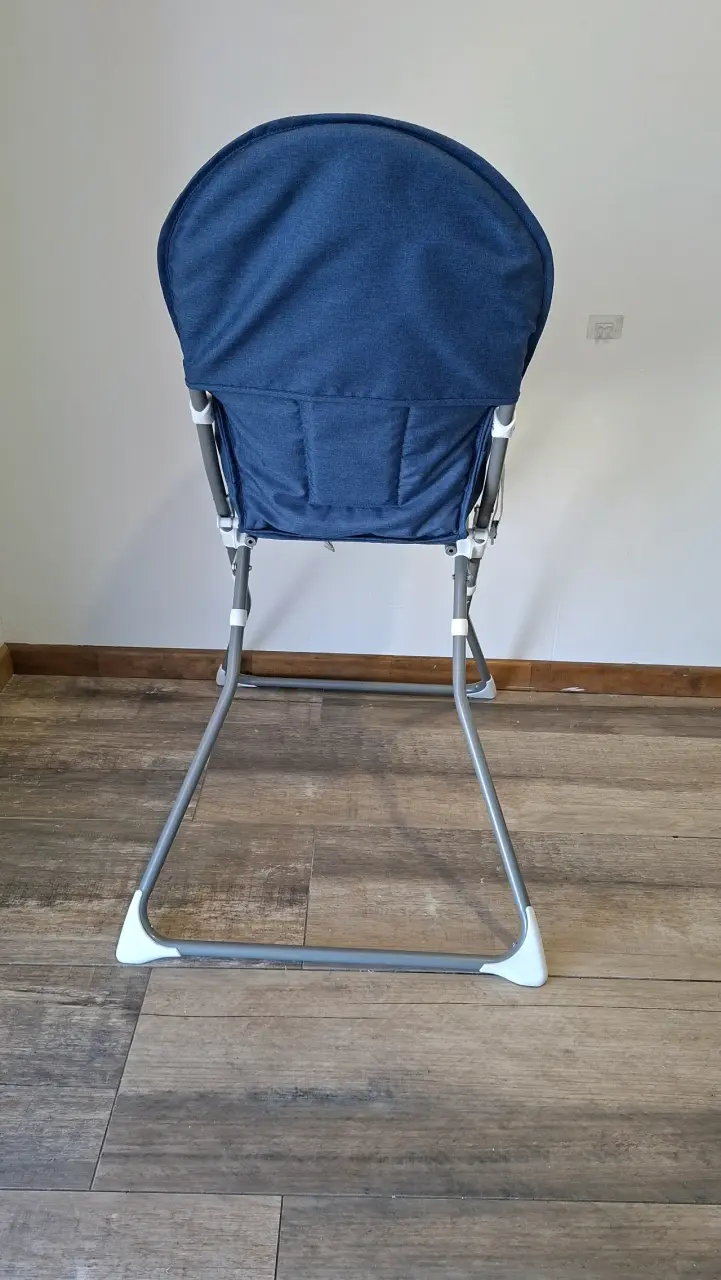 Silla de comer para bebé plegable azul - 5