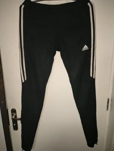 Pantalones deportivos Adidas negros con franjas - miniatura 1