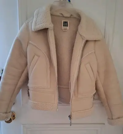 Chaqueta de abrigo beige con forro de lana talla s - miniatura 1