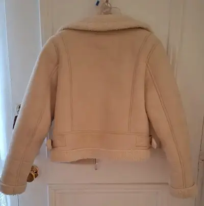 Chaqueta de abrigo beige con forro de lana talla s - miniatura 5