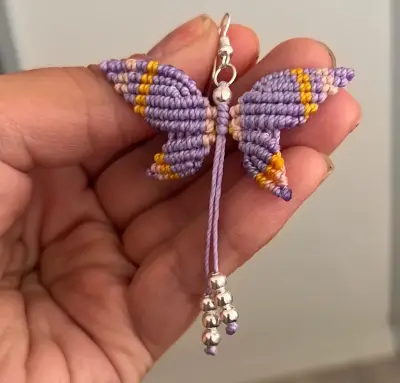 Aros de mariposa tejidos a mano - miniatura 2