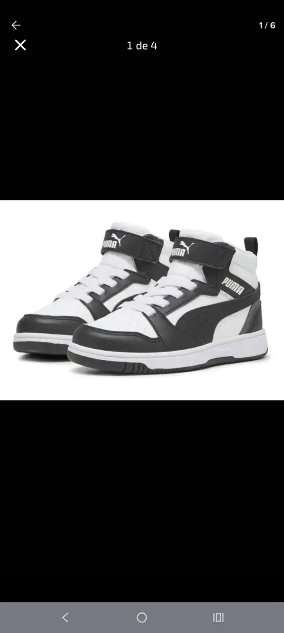 Zapatillas Niño 33 Puma blancas y negras - 1