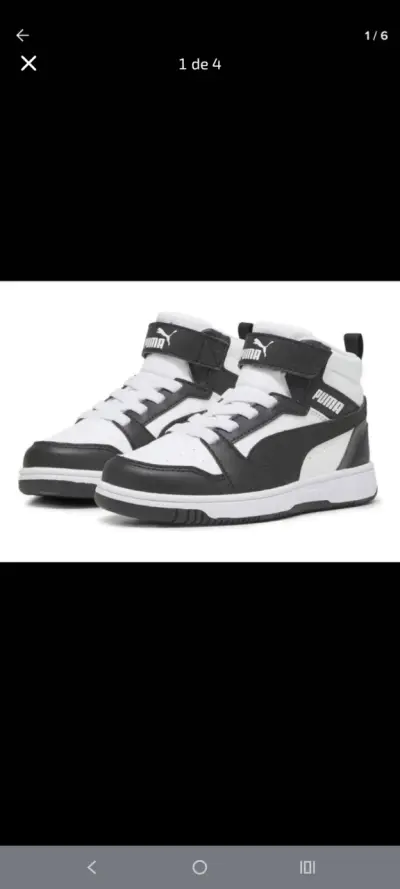 Zapatillas Niño 33 Puma blancas y negras - miniatura 1