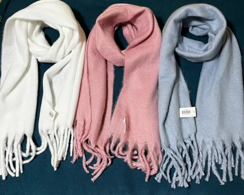 Set de bufandas de lana en colores pastel - 1