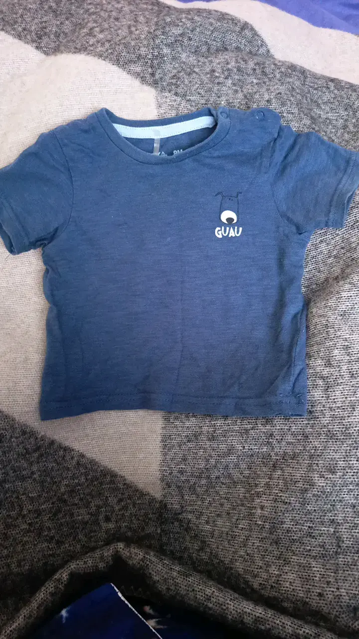 Polera azul para bebé con diseño 'Guau' - 1
