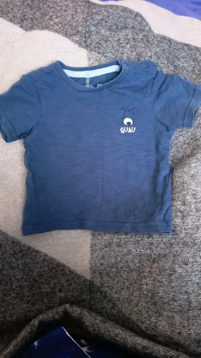 Polera azul para bebé con diseño 'Guau' - miniatura 1