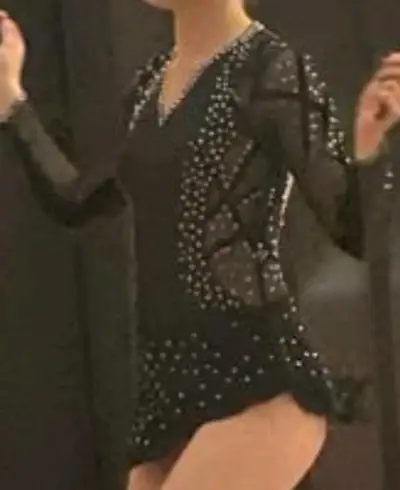 Leotardo de gimnasia rítmica negro con brillo - miniatura 2