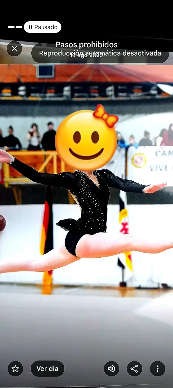 Leotardo de gimnasia rítmica negro con brillo - 3