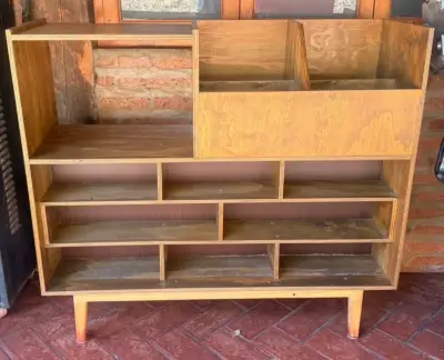Mueble para tocadiscos, discos, cd y equipo. - miniatura 1