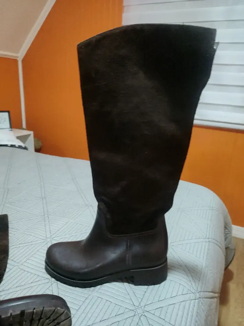Botas de cuero café para mujer - 2
