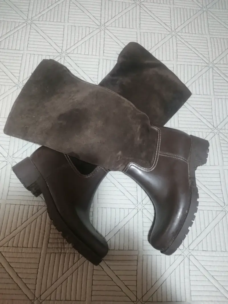 Botas de cuero café para mujer - 3