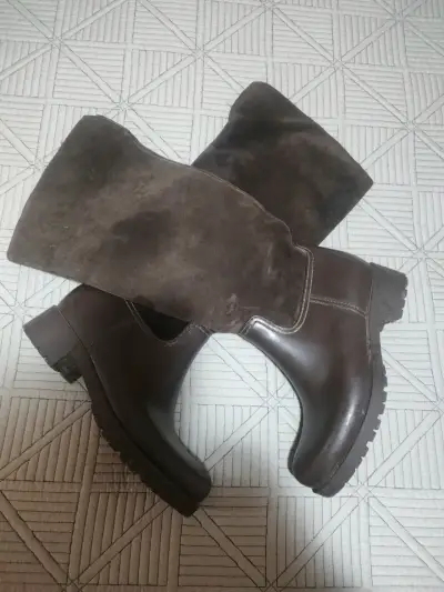 Botas de cuero café para mujer - miniatura 3